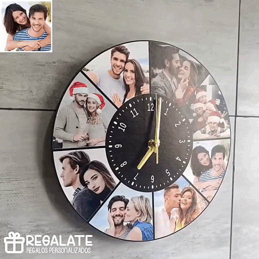 Reloj de pared personalizado con 8 fotos - Imagen 4