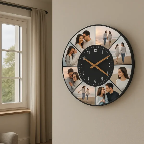 Reloj de pared personalizado con 8 fotos - Imagen 2